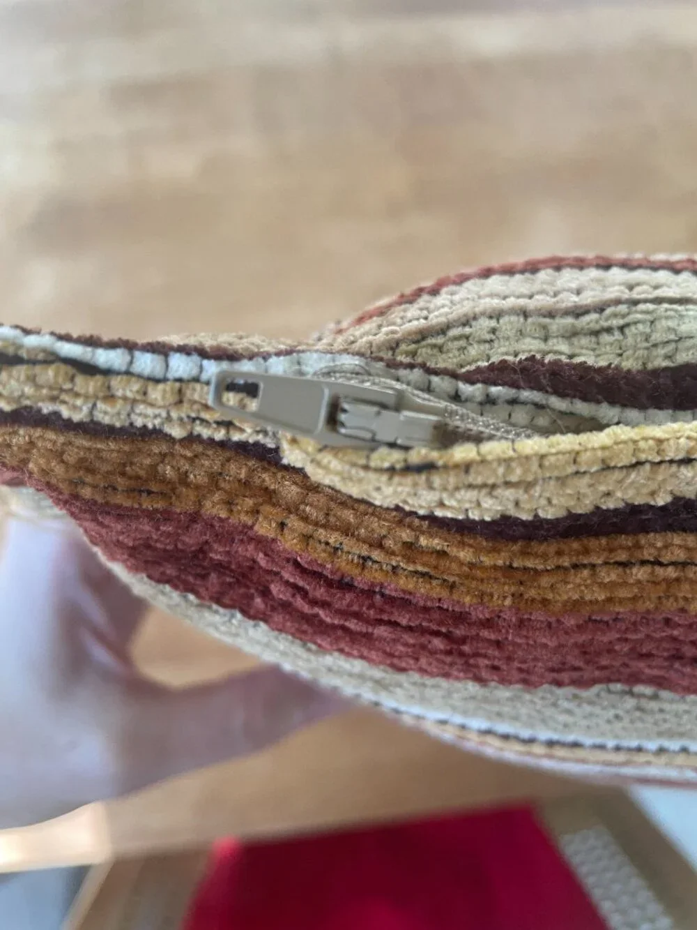 Handwoven Kilim Accent Pillow with Tassels, Hidden Zipper